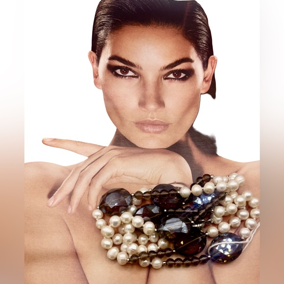 Jewelry - Smoky Quartz Pearl and Sterling Silver Necklace NWT